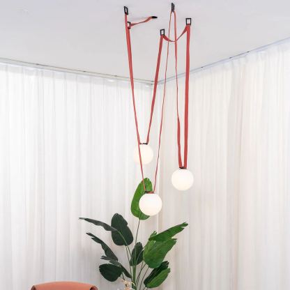 Valentina Modern Unusual Leather Canvas Pentand Light Living Room Bedroom