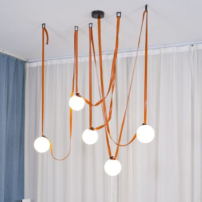 Valentina Modern Unusual Leather Canvas Pentand Light Living Room Bedroom
