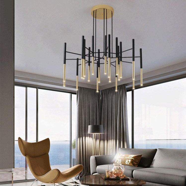 Marilyn Modern Tubular Metal Chandelier Living Room Hallway Bedroom