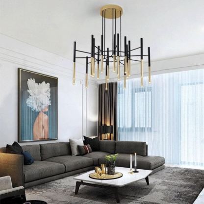 Marilyn Modern Tubular Metal Chandelier Living Room Hallway Bedroom