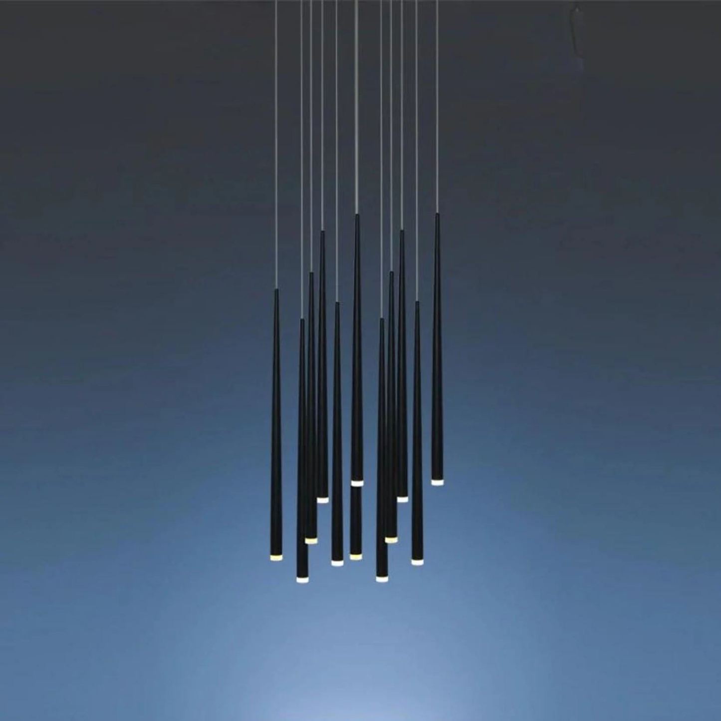 Edge Modern Slender Cone Metal Chandelier Hallway Living Room