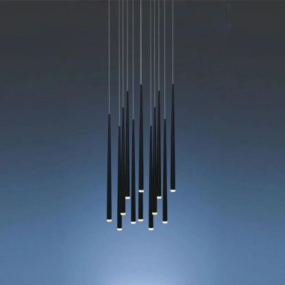 Edge Modern Slender Cone Metal Chandelier Hallway Living Room