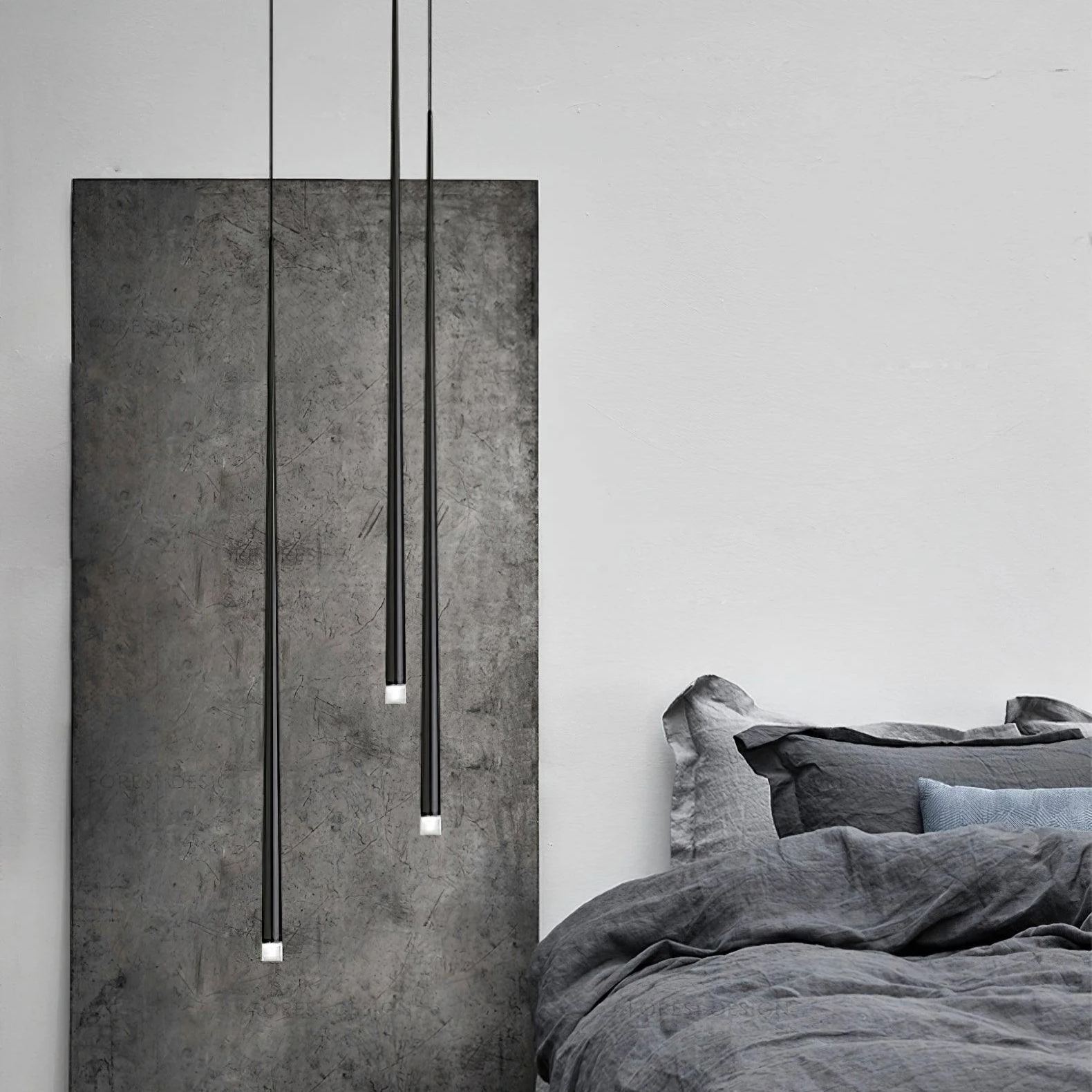 Edge Modern Slender Cone Metal Chandelier Hallway Living Room
