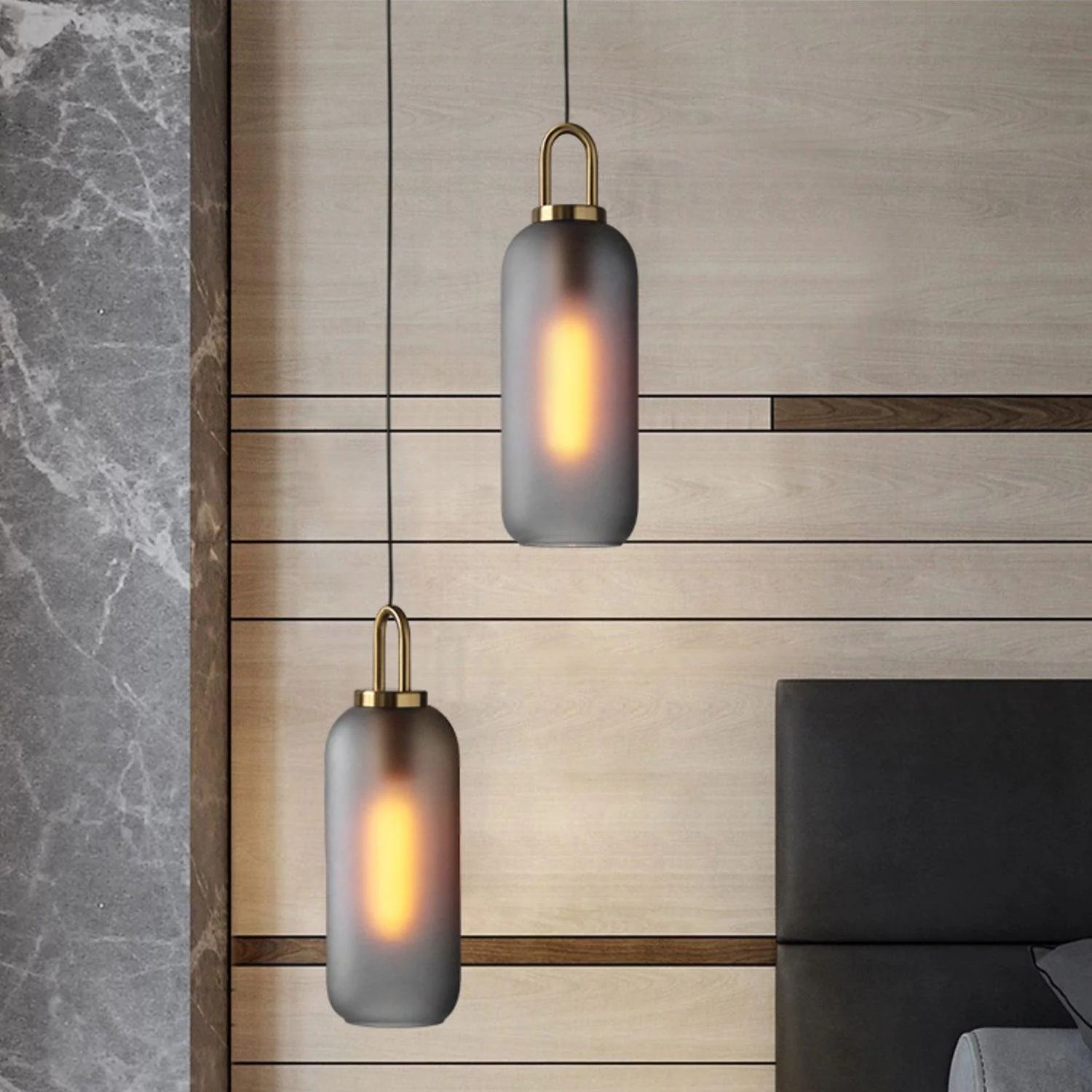 Hailie Modern Round Glass Pendant Light Bedroom Hallway Living Room