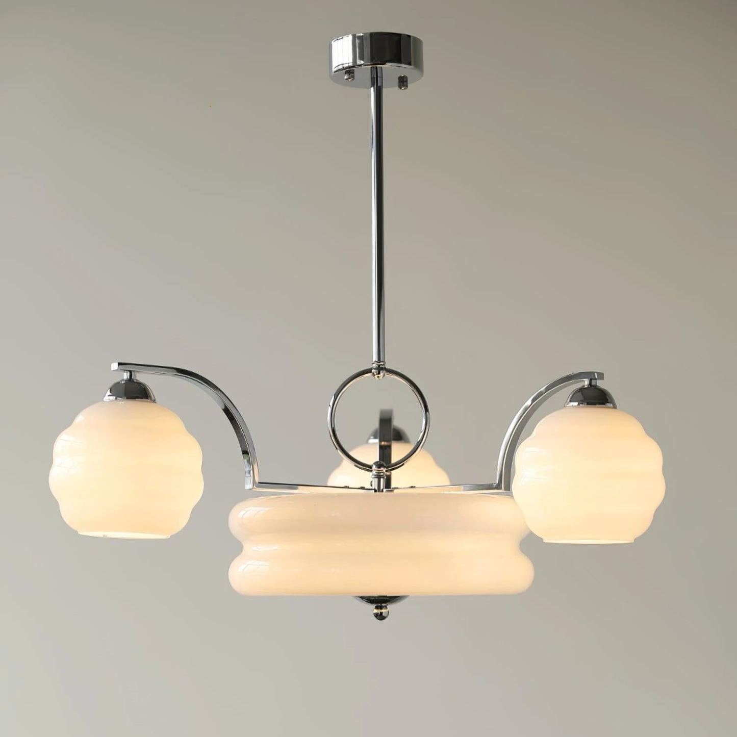 Valentina Vintage Classical Brass Glass Chandelier Living Dining Room