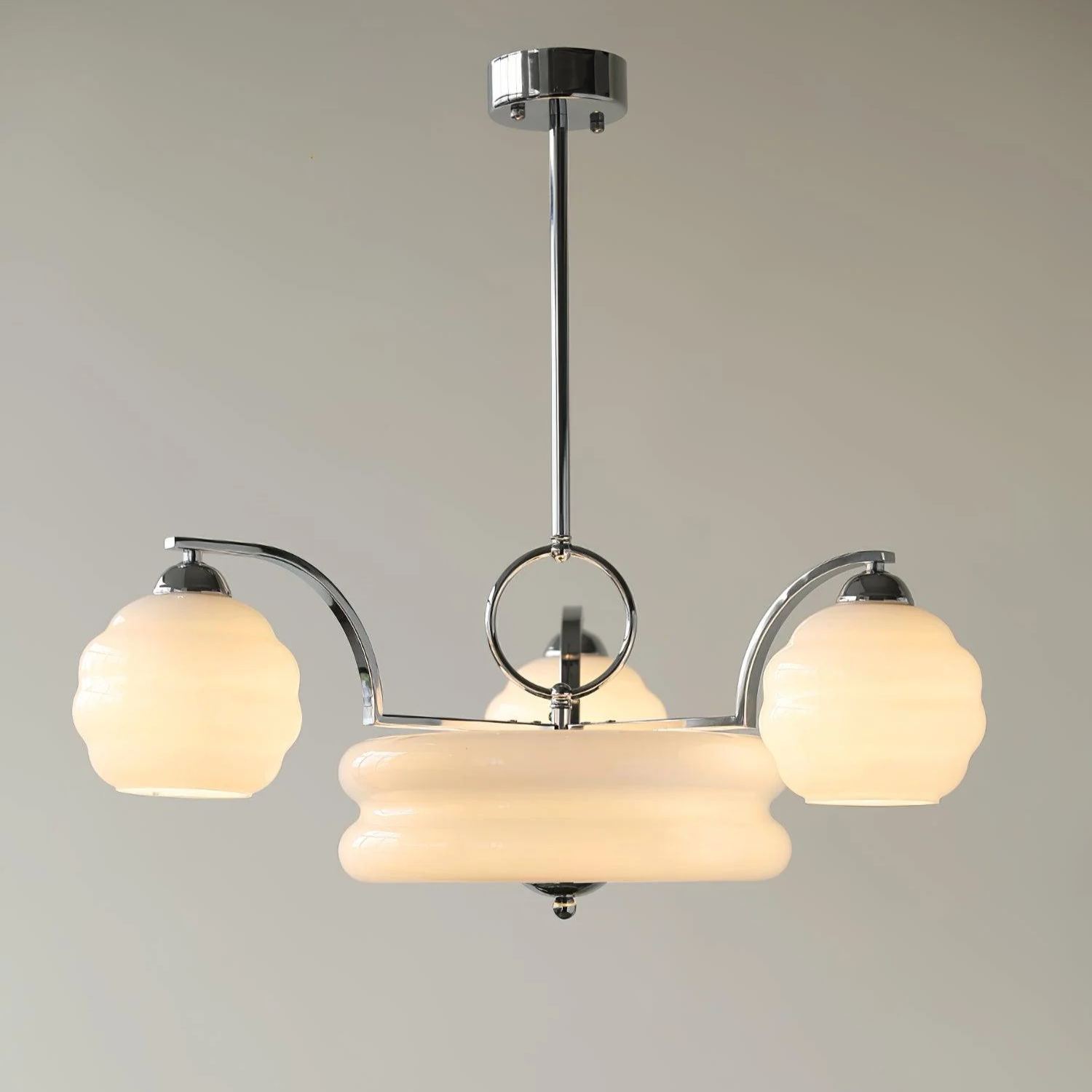 Valentina Vintage Classical Brass Glass Chandelier Living Dining Room