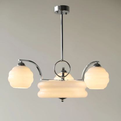 Valentina Vintage Classical Brass Glass Chandelier Living Dining Room