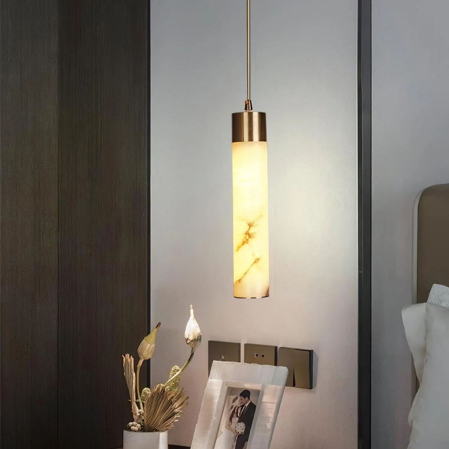 Hailie Modern Brass Resin Pendant Light Living Room Bedroom Bathroom
