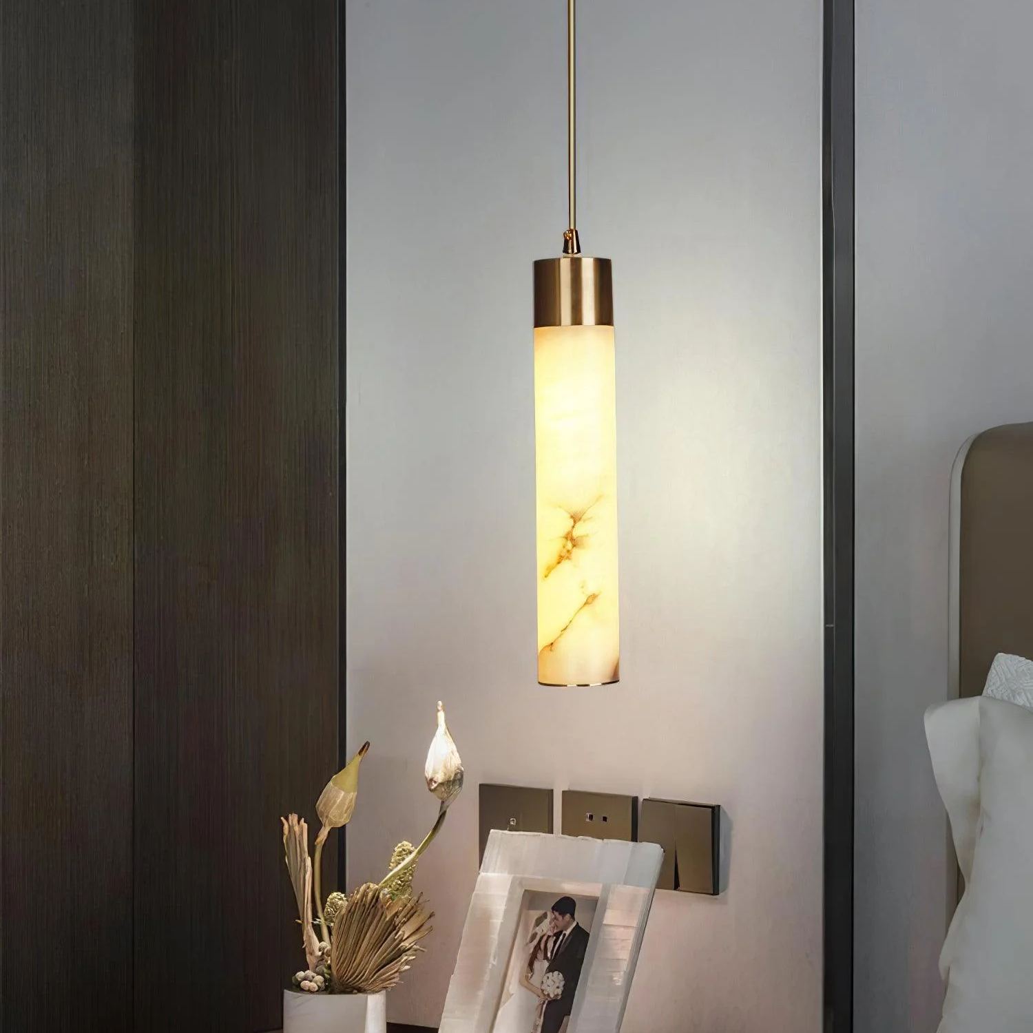 Hailie Modern Brass Resin Pendant Light Living Room Bedroom Bathroom