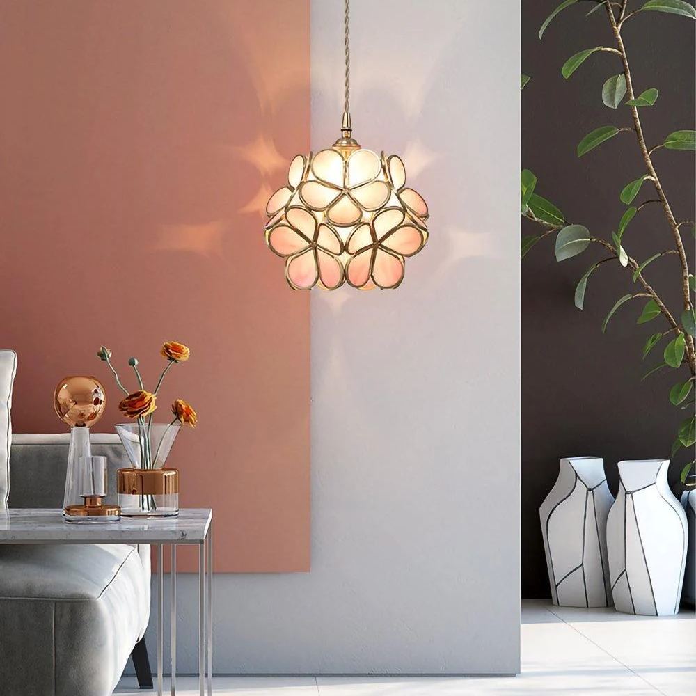 Alessio Vintage Flower Glass Pendant Light Shades Living Room Bedroom