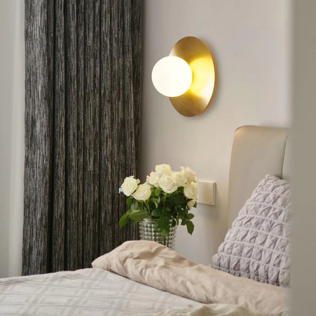 Orr Modern Minimalism Round Glass Wall Light Bedroom Living Room