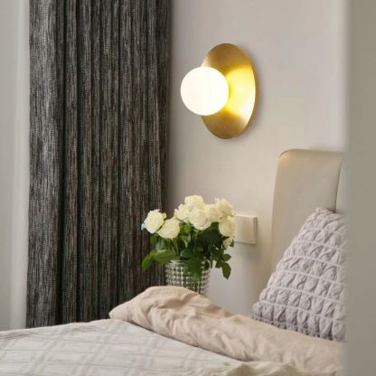 Orr Modern Minimalism Round Glass Wall Light Bedroom Living Room