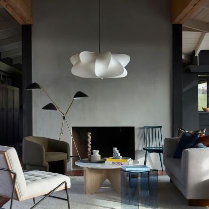 Ozawa Modern Unusual Silk Pendant Light Bedroom Dining Room