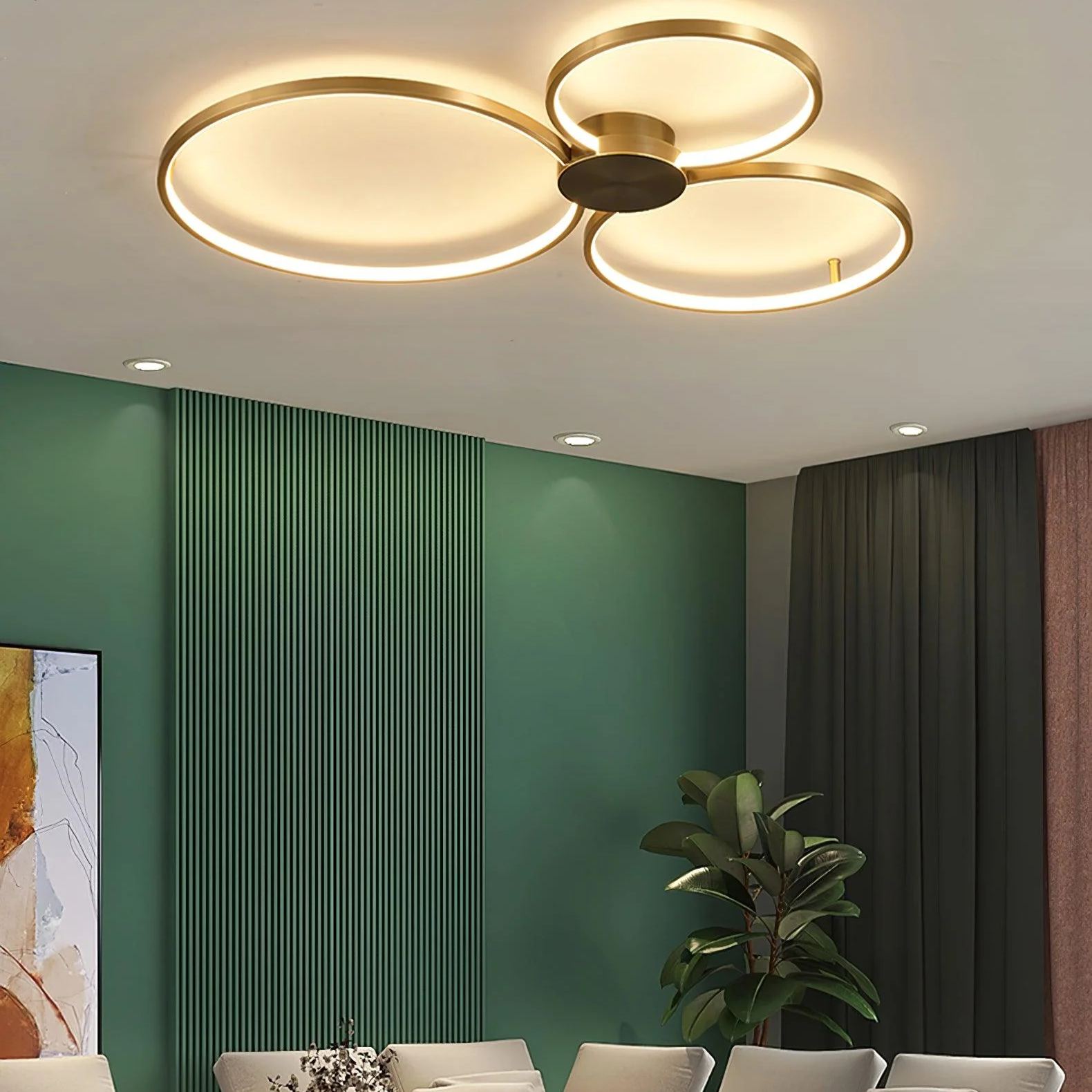 Quinn Modern LED Loop Metal Ceiling Light Living Room Bedroom