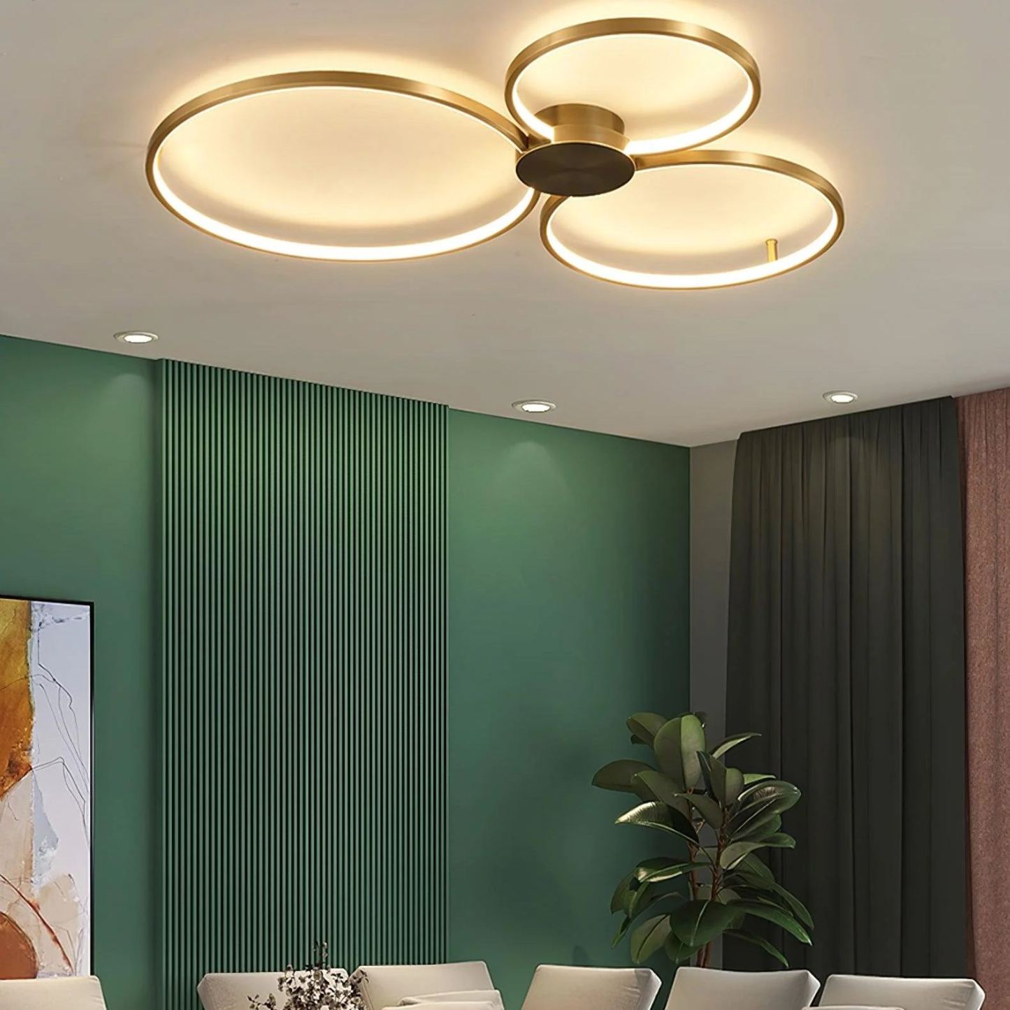 Quinn Modern LED Loop Metal Ceiling Light Living Room Bedroom