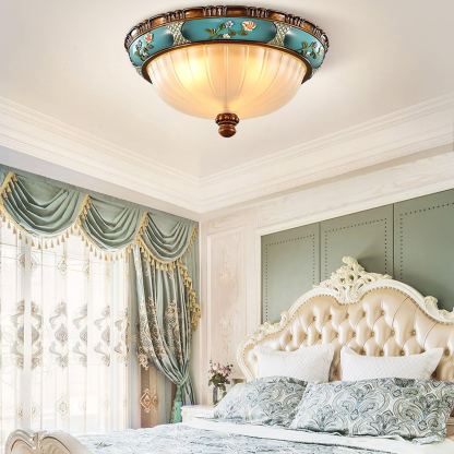 Alessio Vintage Classical Round Glass Ceiling Light Shades Bedroom