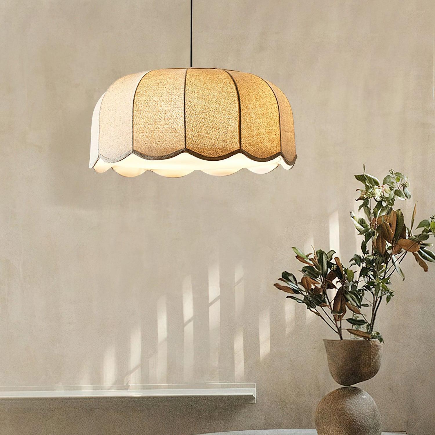 Renée Cottage Banana Leaf Fabric Pendant Light Shades Bedroom Living Room