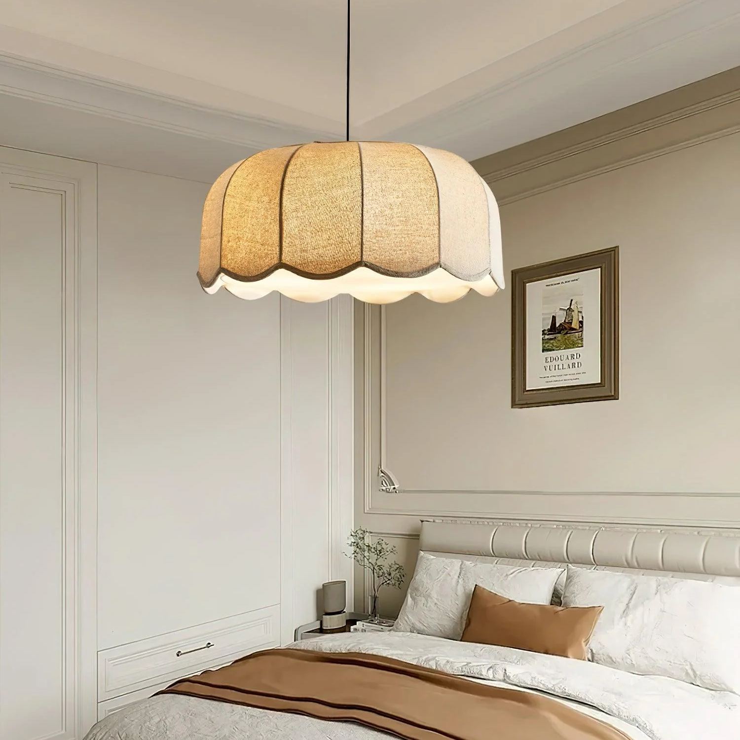 Renée Cottage Banana Leaf Fabric Pendant Light Shades Bedroom Living Room