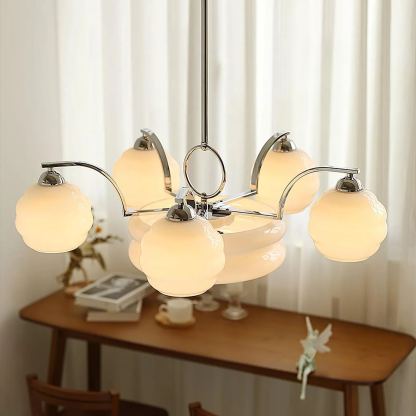 Valentina Vintage Classical Brass Glass Chandelier Living Dining Room