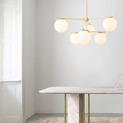 Valentina Modern Urban Brass Chandelier Living Dining Room