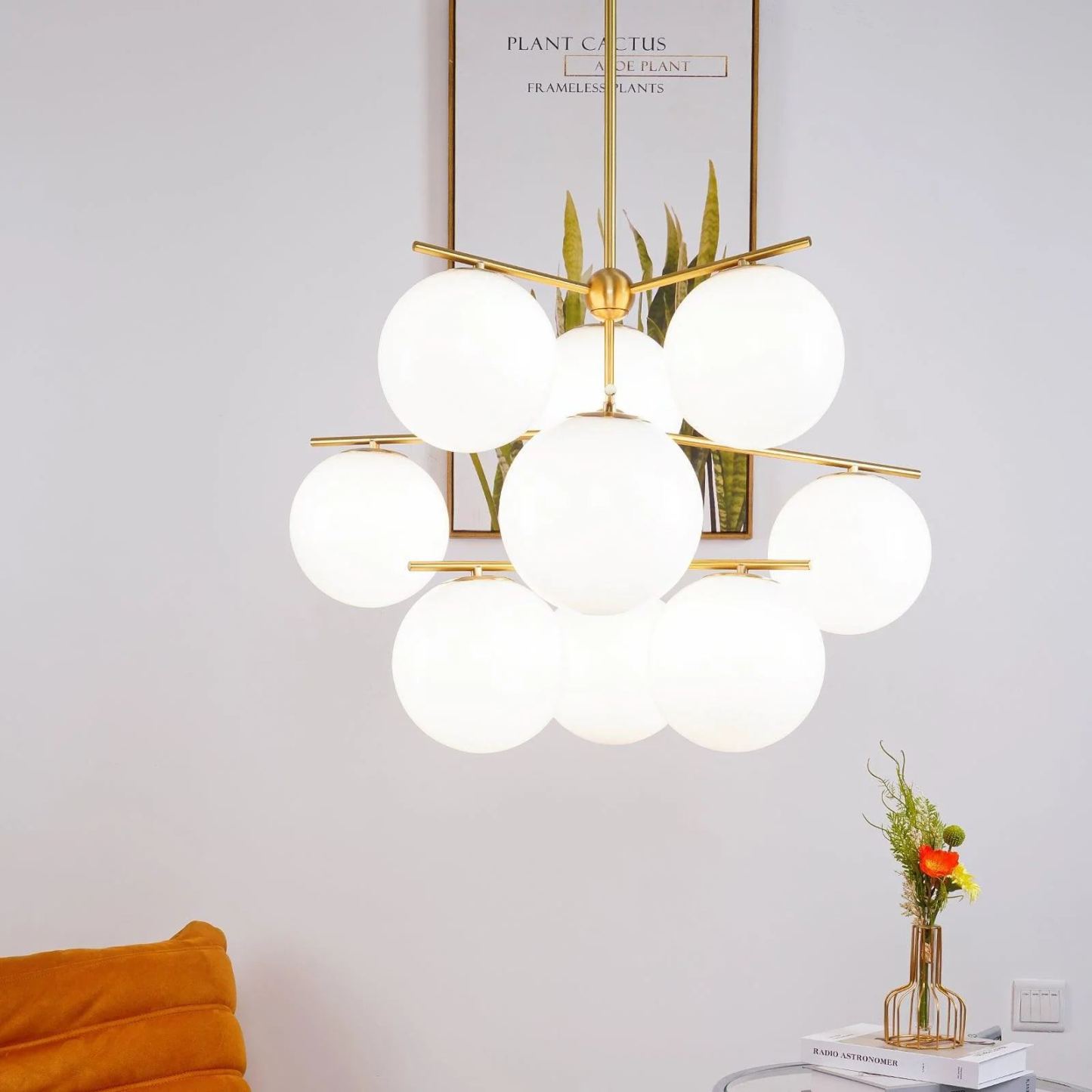 Valentina Modern Urban Brass Chandelier Living Dining Room