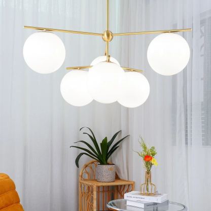 Valentina Modern Urban Brass Chandelier Living Dining Room