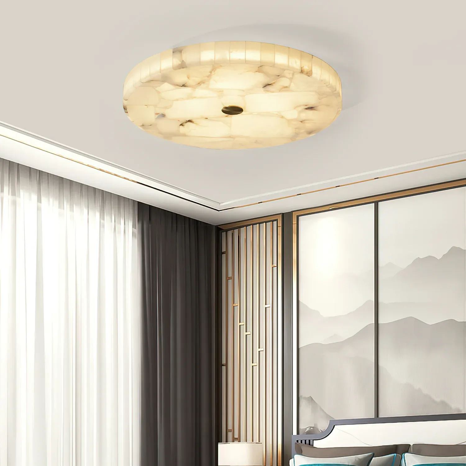 Byers Modern Minimalism LED Round Ceiling Lamp Metal  Resin Bedroom  Dining Room