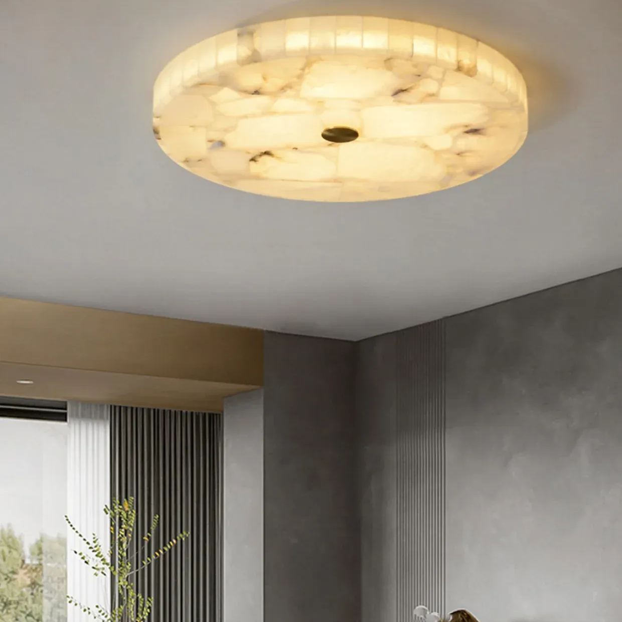 Byers Modern Minimalism LED Round Ceiling Lamp Metal  Resin Bedroom  Dining Room
