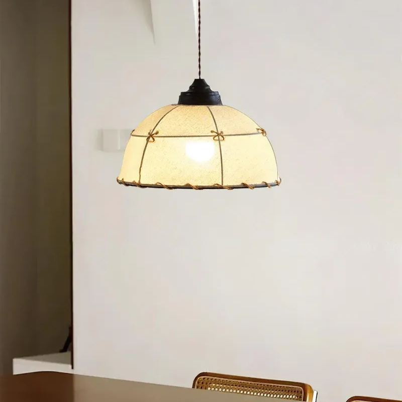 Ren��e Vintage Round Hanging Fabric Pendant Light Shades Dining Room