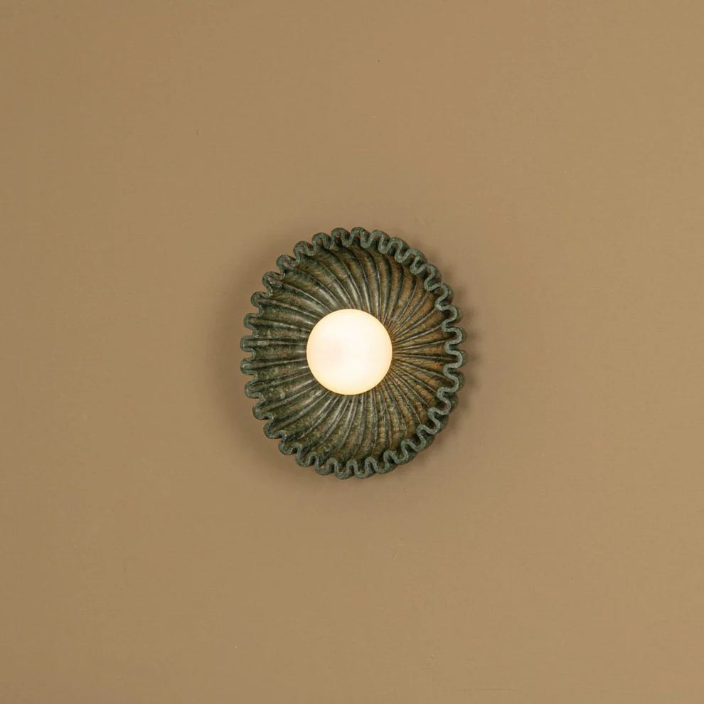 Elif Unusual Round Marble Glass Wall Lamp Indoor