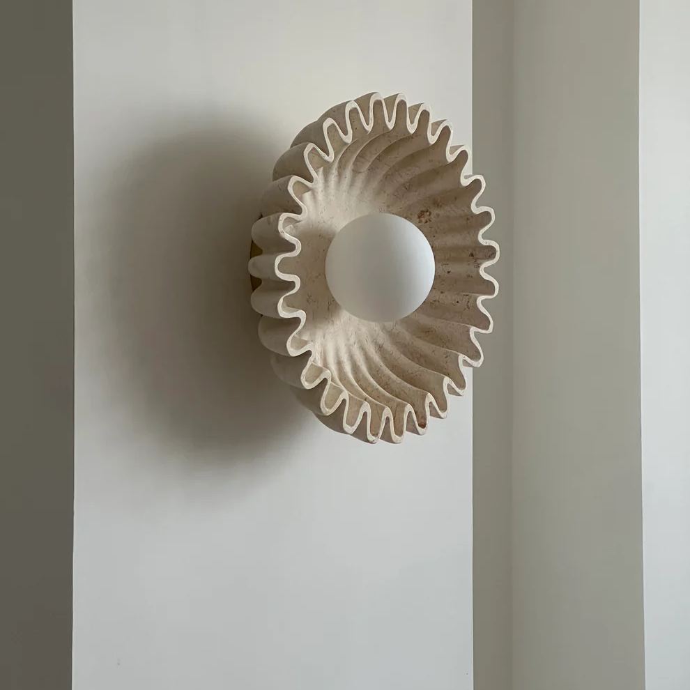 Elif Unusual Round Marble Glass Wall Lamp Indoor