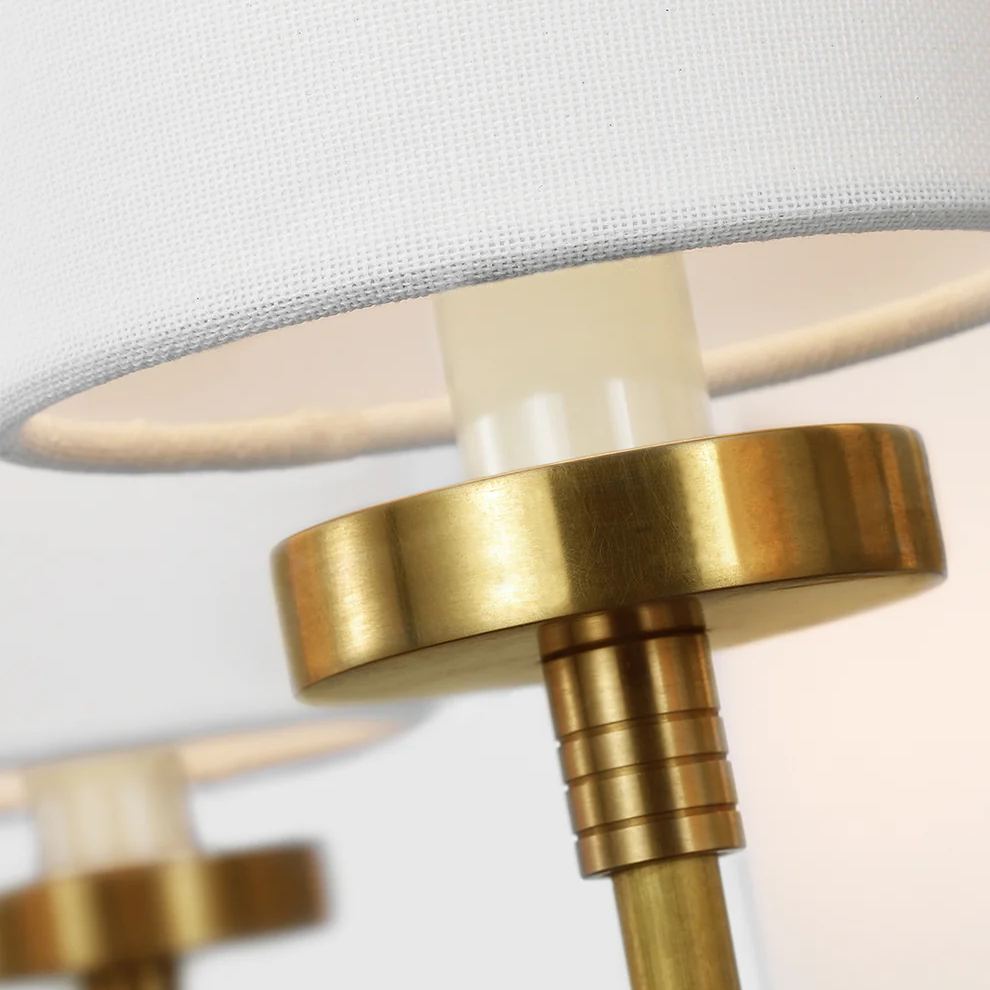 Alessio Modern Classical Brass Fabric Chandelier Shades Living Dining Room