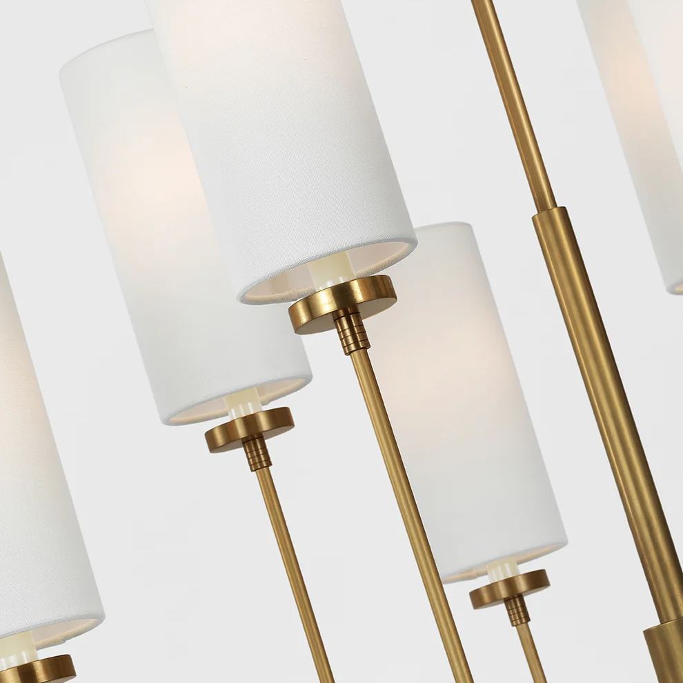 Alessio Modern Classical Brass Fabric Chandelier Shades Living Dining Room