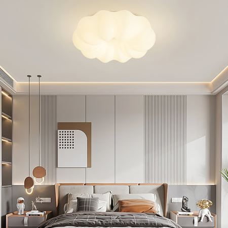 Quinn Moderno Bianco Nuvola Metallo Polietilene Plafoniera Camera da letto Sala da pranzo