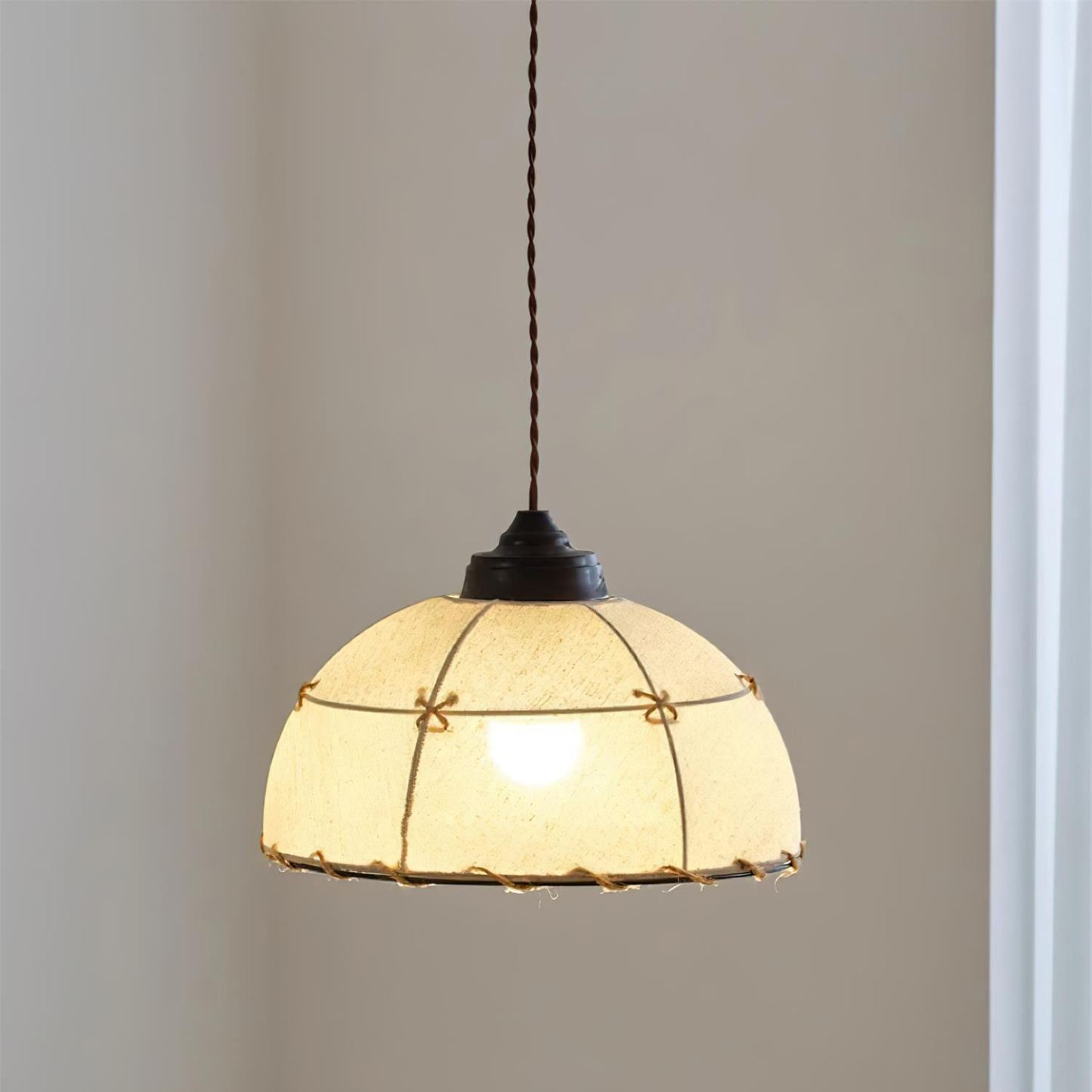 Renée Vintage Rotonda Sospesa Tessuto Lampada a sospensione Paralumi Sala da pranzo
