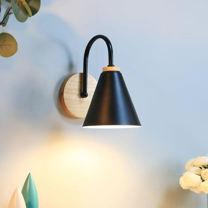 Ozawa Lampada minimalista bianca in metallo e legno