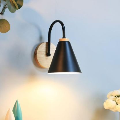 Ozawa Lampada minimalista bianca in metallo e legno