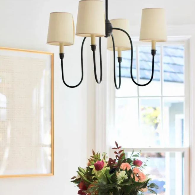 Alessio Vintage Lusso Metallo Tessuto Lux Lampadario Paralumi Soggiorno Sala da pranzo