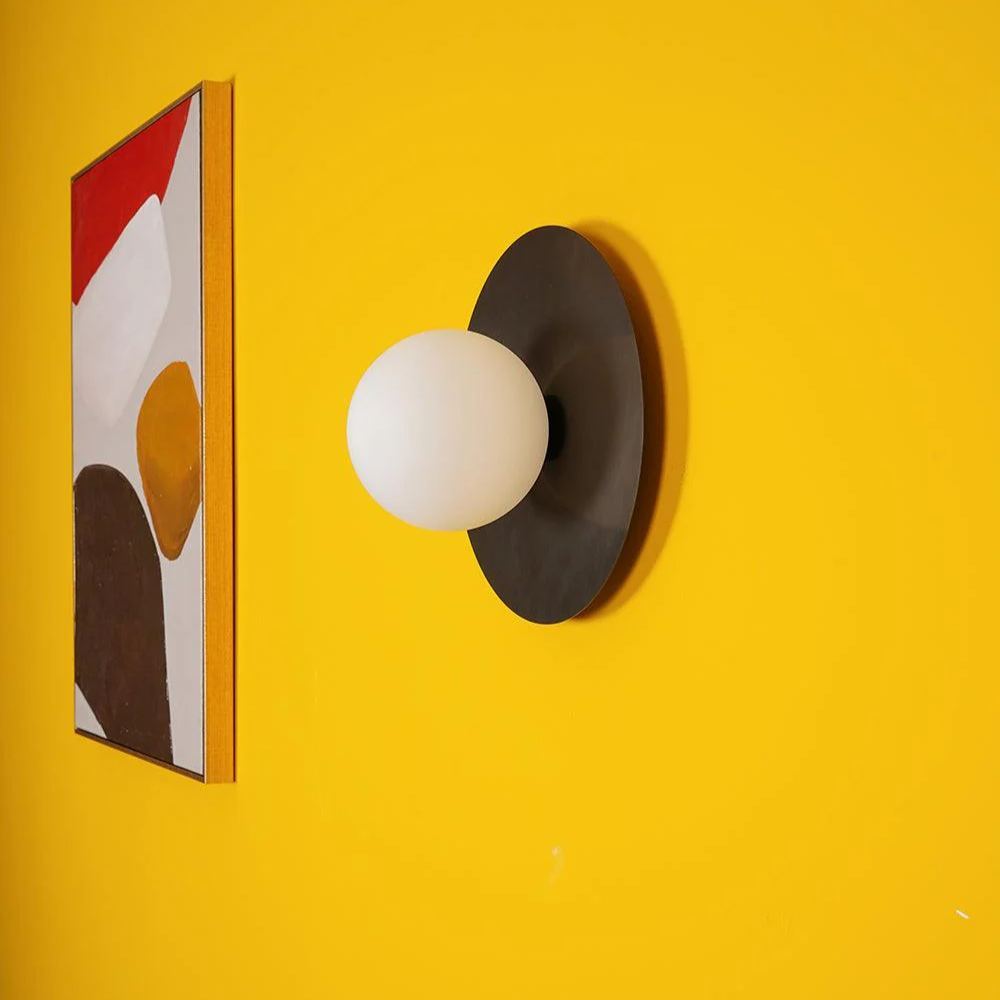 Orr Moderno Minimalismo Rotondo Vetro Lampada da parete Camera da letto Soggiorno