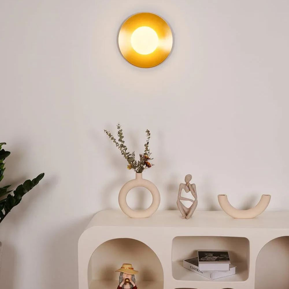 Orr Moderno Minimalismo Rotondo Vetro Lampada da parete Camera da letto Soggiorno