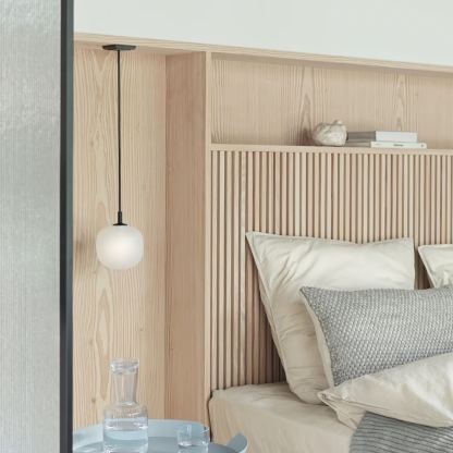 Hailie Modern Round Metal Glass Pendant Light Bedroom Dining Room