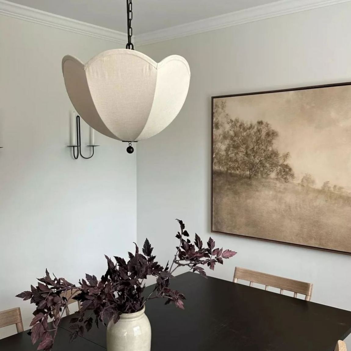 Renée Modern Flower Fabric Pendant Light Shades Bedroom Dining Room