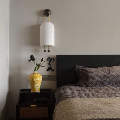 Alessio Metal Glass White Wall Lamp Dining Room Bedroom