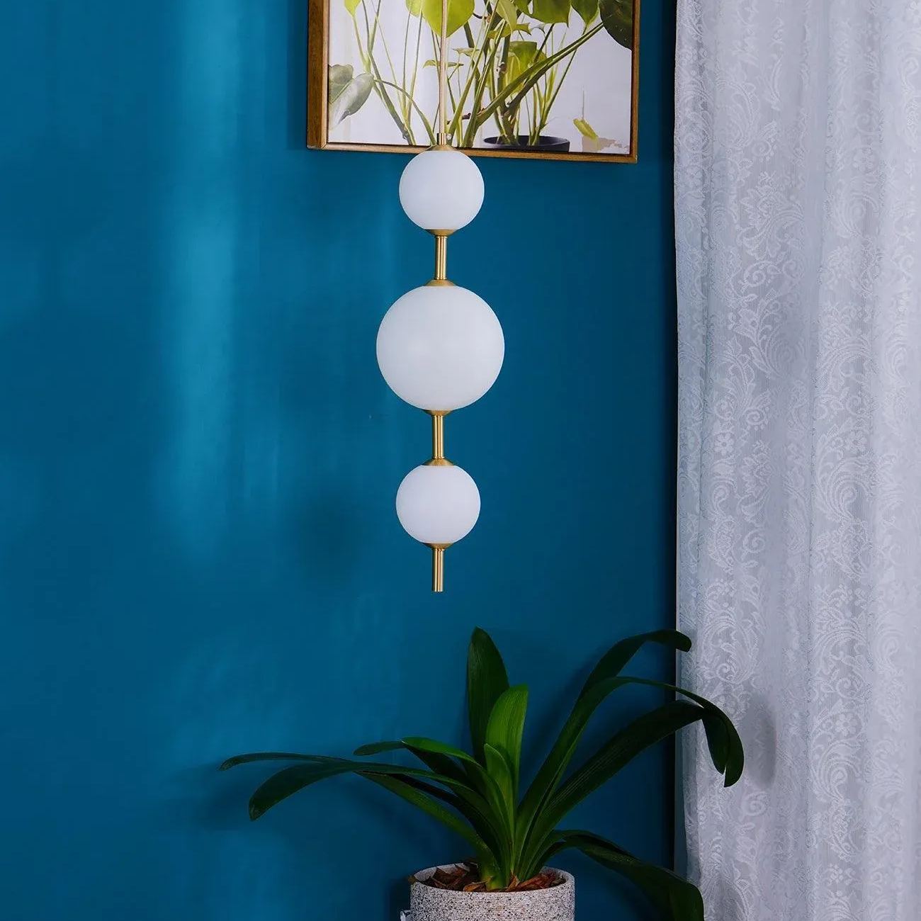 Edge Minimalismo Ottone Nero Metallo Vetro Lampada a Sospensione Camera da Letto Soggiorno