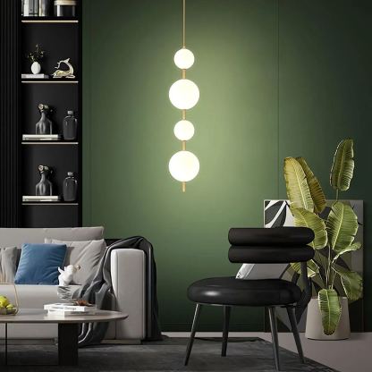 Edge Minimalismo Ottone Nero Metallo Vetro Lampada a Sospensione Camera da Letto Soggiorno