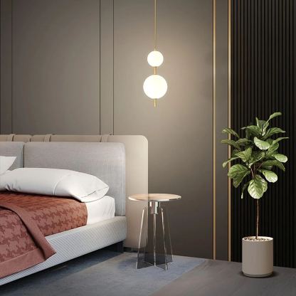 Edge Minimalismo Ottone Nero Metallo Vetro Lampada a Sospensione Camera da Letto Soggiorno