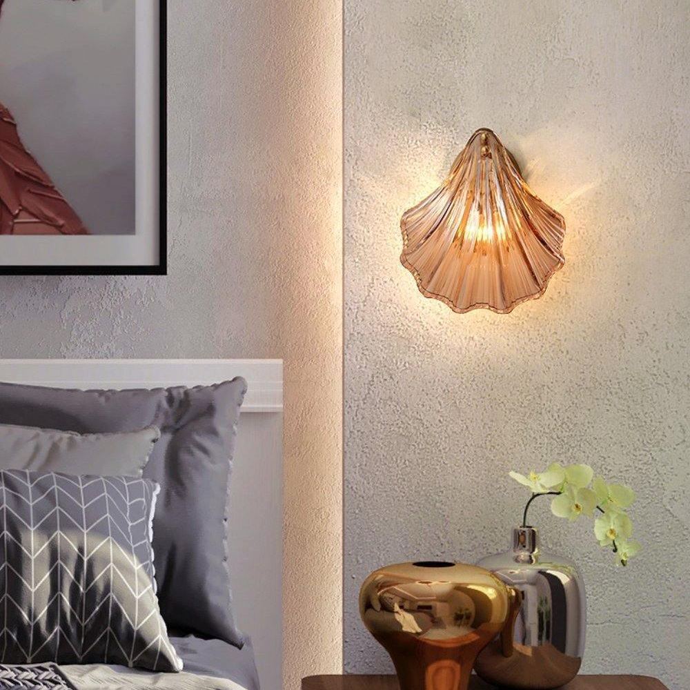 Orr Modern Unusual Shell Glass Wall Light Bedroom Living Room