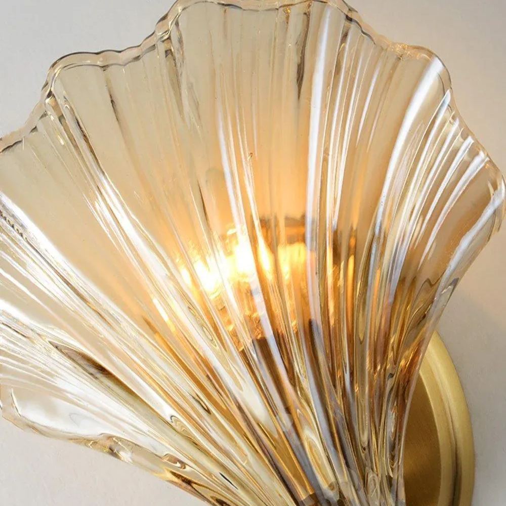 Orr Modern Unusual Shell Glass Wall Light Bedroom Living Room