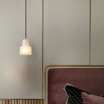 Jade Moderno Rotondo Metallo Alabastro Sospensione Camera da Letto Sala da Pranzo