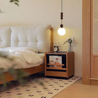 Hailie Minimalismo Metallo Vetro Legno Lampada a Sospensione Camera da Letto Soggiorno
